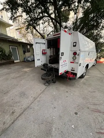 Magnet Plumbing service vehicle on-site for Slab Leak Repair in Paradise